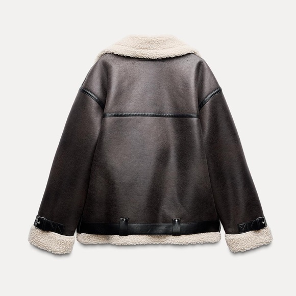 NWOT ZARA DOUBLE-FACED LONG JACKET SZ S - Picture 6 of 9